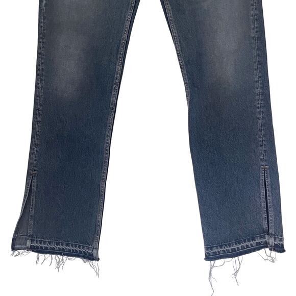 EB DENIM Distressed Split Hem Button Fly Straight Leg Jean Size 30 - Picture 4 of 12